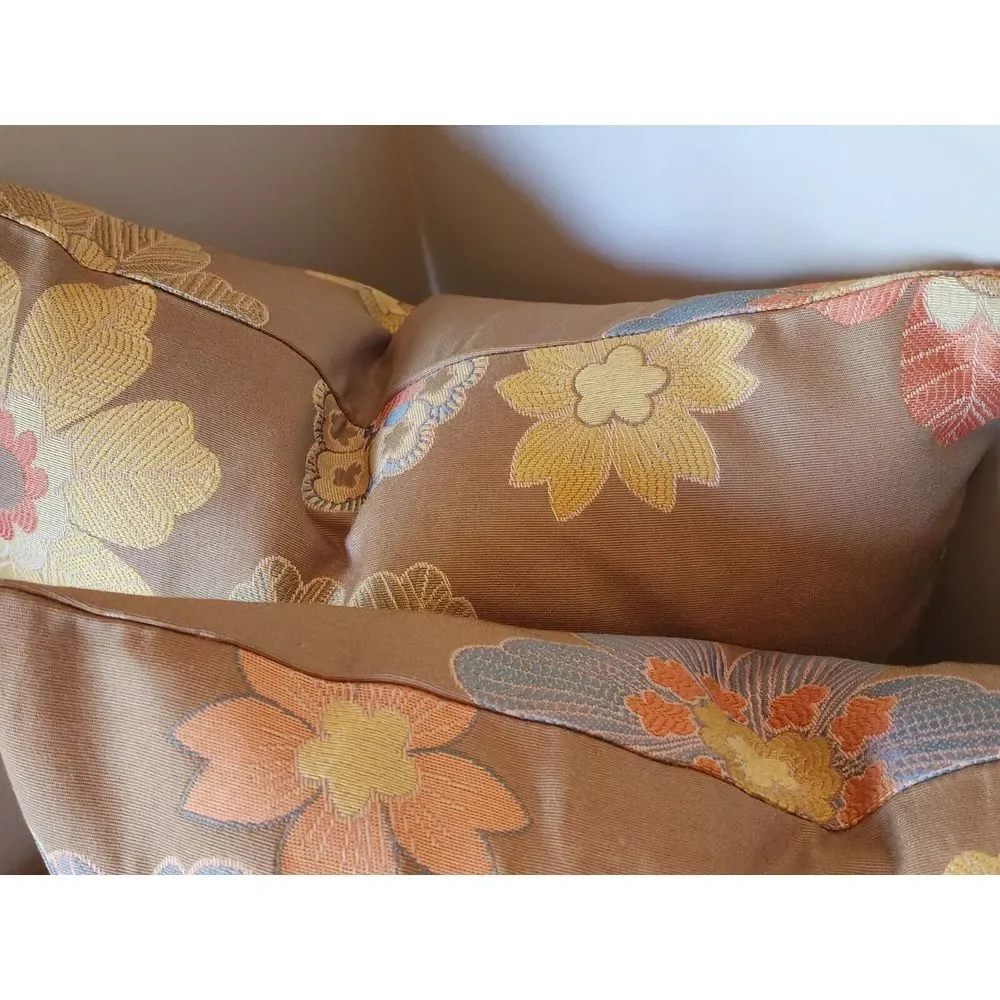 TRIO Kalin EMBROIDERED FLORAL Zippered Throw Pillow Cover 2/20x20 & 10x18 Lumbar